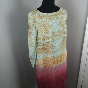 Maeve Dress Womens XS Small Multicolor Long Sleeve Boho Sheath Floral Print‎